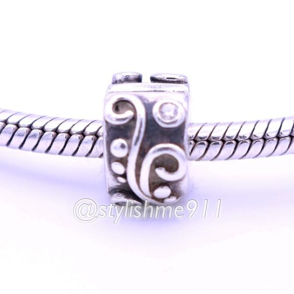Authentic PANDORA Tendril Champagne CZ Clip - Picture 3 of 9